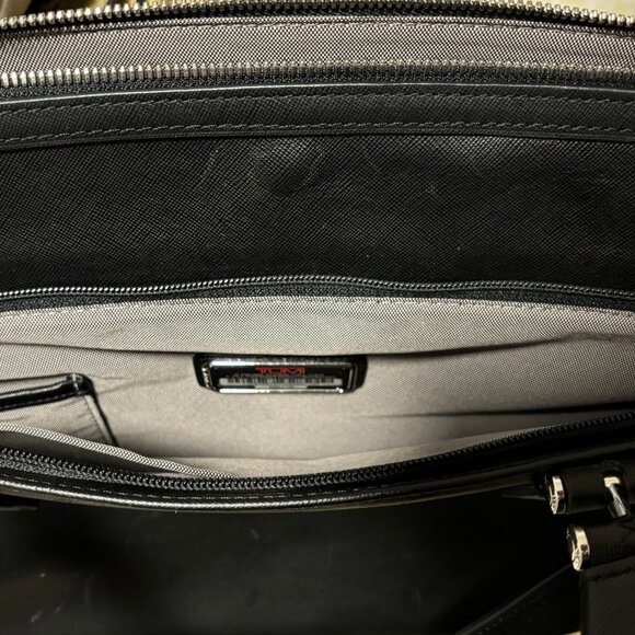 Tumi Astor Regis Black Slim Leather Briefcase Messenger Laptop Bag - 93211D - Picture 7 of 14
